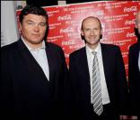 David Douillet, Christian Polge, le président de Coca Cola France, et Bernard Laporte