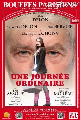 Alain Delon et sa fille Anouchka sur l'affiche de la pièce  Une journée ordinaire , qui se jouera à Paris à partir du 21 janvier 2011.