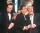 Joseph Poli avec Gérard Holtz et Frédéric Mitterrand lors de la cérémonie des 7 d'or en 1989 