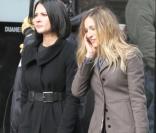 Sarah Jessica Parker  et Olivia Munn sur le tournage de I Don't know how she does à Manhattan le 17 janvier 2011