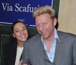 Boris Becker et sa femme Lilly lors du lancement de la collection Portofino de la marque IWC présentée au 21e Salon de la Haute Horlogerie de Genève, le 18 janvier 2011