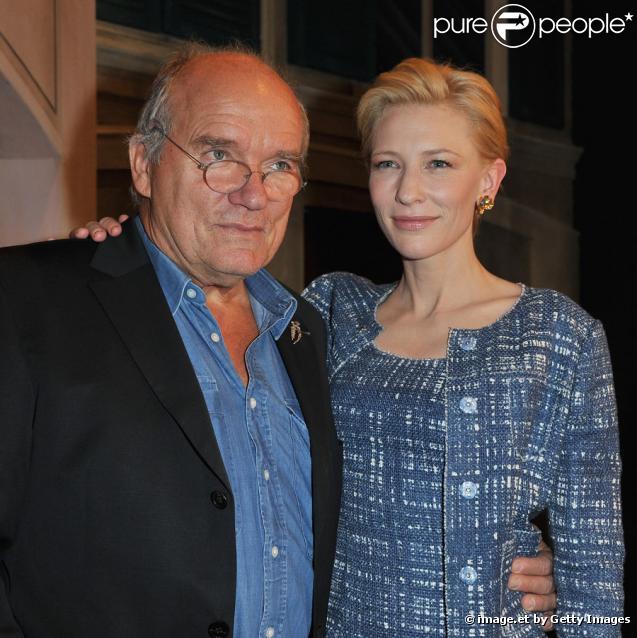Cate Blanchett et Peter Lindbergh lors du lancement de la collection Portofino de la marque IWC présentée au 21e Salon de la Haute Horlogerie de Genève, le 18 janvier 2011