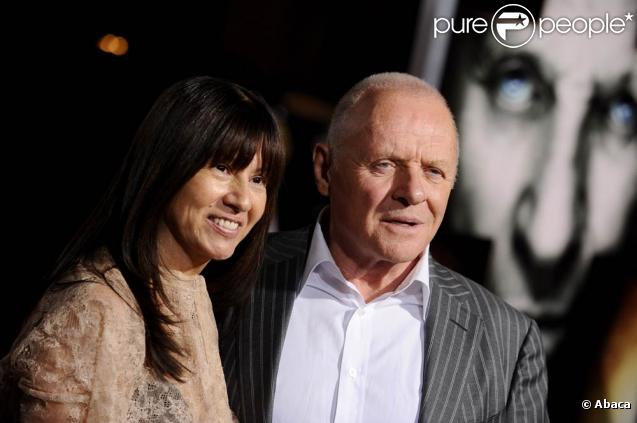 Anthony Hopkins et sa femme à l'occasion de l'avant-première du  Rite , qui s'est tenue dans l'enceinte du Graumann's Chinese Theatre de Hollywood, à Los Angeles, le 26 janvier 2011.
