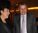 Roselyne Bachelot et PPDA lors du Gala de l'Enfance Majuscule à Paris le 8 février 2011