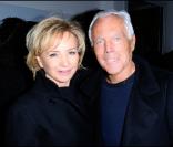 Giorgio Armani et Alberta Ferretti à la soirée Vogue Talents Corner à Milan, le 23 février 2011.