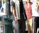 Michael Clarke Duncan, Geoff Stults et Saffron Burrows en plein tournage de The Locator, le spin-off de Bones, à Miami le 25 février 2011