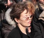 Jane Birkin lors des obsèques d'Annie Girardot à Paris le 4 mars 2011