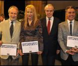 Cérémonie des Lauriers de la radio et de la Télévision : Jérôme Clément, Laure Adler, Frédéric Mitterrand et Gérard Holtz 