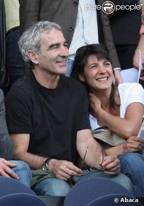 Estelle Denis et Raymond Domenech au Parc des Princes le 26/04/08