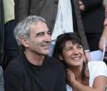 Estelle Denis et Raymond Domenech au Parc des Princes le 26/04/08