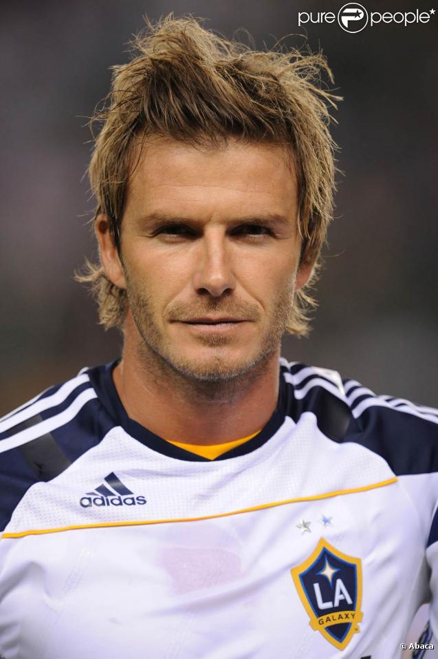 David Beckham avec son maillot des Los Angeles Galaxy le 20 mars 2011