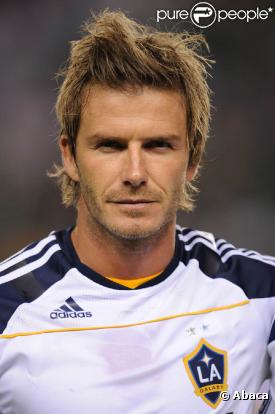 David Beckham avec son maillot des Los Angeles Galaxy, le 20 mars 2011.
