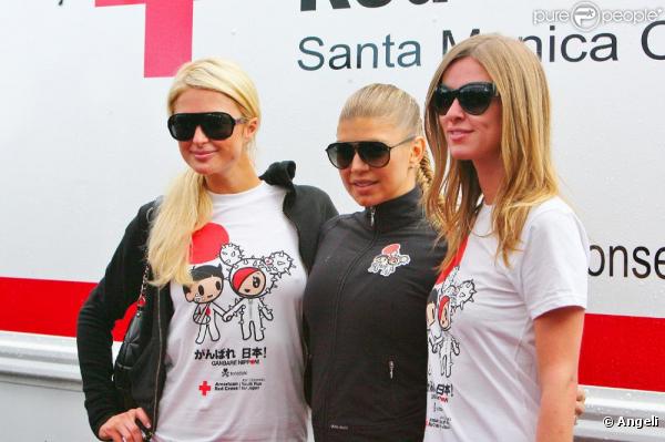 Paris Hilton, Fergie  et Nicky Hilton participent à la Course pour le Japon, à Santa Monica, le 27 mars 2011