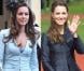 Kate Middleton a  progressivement affiné sa silhouette au  cours des années. A gauche, le 19 juillet 2008, lors du mariage de Lady Rose Windsor et de George Gilman ; à droite, en avril 2011, dans le Lancashire. 