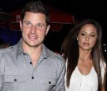 Nick Lachey et sa fiancée Vanessa Minnillo à la sortie du restaurant Boa Steakhouse à Los Angeles le 9 février 2011.