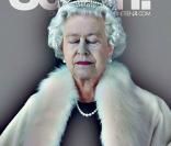 La reine Elizabeth II (photo : en couverture de la revue allemande  Schön , en 2011), à l'occasion du mariage du prince William, peaufine ses... funérailles. 