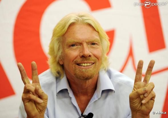 Richard Branson le 2 février 2011 en Afrique du Sud pour l'inauguration d'un club de gym Virgin 