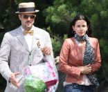 David Arquette et sa femme Courteney Cox, dont il est séparé, à Malibu le 24 avril 2011