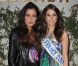 Malika Ménard et Laury Thilleman à la boutique Escada, située avenue Montaigne, à Paris. 3 mai 2011