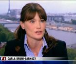 Carla Bruni répond aux questions de Jean-Pierre Pernaut, en direct sur TF1, le 16 mai 2011.