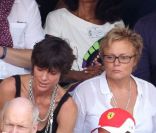Sophie Davant, Anne Le Nen, Muriel Robin et Antoine Duléry lors de la finale des Internationaux de France, à Paris, le 5 juin 2011.