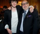 Félix et Serge Moati lors du déjeuner Père & Fils, au Taillevent, à Paris, le mardi 14 juin 2011. 