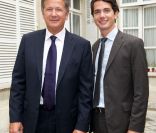 Pierre Bellemare et Franklin lors du déjeuner Père & Fils, au Taillevent, à Paris, le mardi 14 juin 2011. 