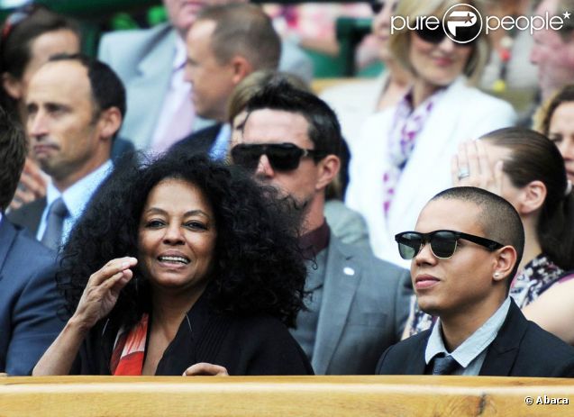 Wimbledon 2011, première semaine : Diana Ross était présente avec son fils Evan. 