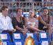 Stéphanie de Monaco avec ses trois enfants Louis et Pauline Ducruet et Camille Gottlieb lors du concert évènement de Jean-Michel Jarre donné en l'honneur du mariage du Prince Albert avec Charlene Wittstock, le 1er juillet 2011 à Monaco