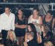 Stéphanie de Monaco avec ses enfants Louis, Pauline et Camille lors du concert exceptionnel de Jean-Michel Jarre donné à l'occasion du mariage d'Albert de Monaco avec Charlene Wittstock, le 1er juillet 2011