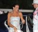 La princesse Stéphanie de Monaco était escortée par le grand-duc Henri de Luxembourg pour son arrivée au dîner donné sur la terrasse du Casino de Monte-Carlo en bouquet final au mariage du prince Albert et de la princesse Charlene, le 2 juillet 2011.