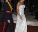 La princesse Stéphanie de Monaco était escortée par le grand-duc Henri de Luxembourg pour son arrivée au dîner donné sur la terrasse du Casino de Monte-Carlo en bouquet final au mariage du prince Albert et de la princesse Charlene, le 2 juillet 2011.