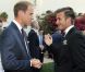 Le prince William et David Beckham lors de la réception pour l'arrivée du couple princier à Los Angeles.  Le 8 juillet 2011