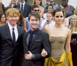Daniel Radcliffe, Emma Watson et Rupert Grint à l'avant-première new-yorkaise de  Harry Potter et les reliques de la mort - partie 2 , le 11 juillet 2011.