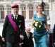 La princesse Mathilde, superbe en bleu, et le prince Philippe de Belgique assistaient à la messe de la Fête Nationale, le 21 juillet 2011 au matin, à Louvain.