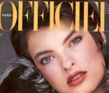 Les grands magazine comme  L'Officiel Paris  deviennent rapidement les terrains de jeu de Linda Evangelista. Novembre 1984. 
