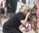 Hugh Jackman profite de la plage de Saint-Tropez avec femme et enfants, le 31 juillet 2011.