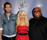 Avec Cee-Lo Green et Christina Aguilera à Los Angeles, le 15 mars 2011. 