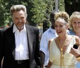 Sharon Stone et Christopher Walken sur le tournage de <em>Gods Behaving Badly</em> à New York, le 8 août 2011.