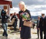 Le prince Haakon et la princesse Mette-Marit de Norvège en visite dans le comté d'Hedmark, le 22 août 2011.