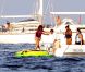  La chanteuse Rihanna est allée s'éclater avec ses amis sur un bateau pneumatique au large de Saint-Tropez le 23 août 2011 