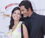 Adeline Blondieau et le père de sa fille Laurent Hubert en juin 2011<br />