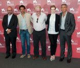 Paul Giamatti, George Clooney, Evan Rachel Wood et Philip Seymour Hoffman lors du festival de Venise le 31 août 2011, pour le photocall des Marches du pouvoir 