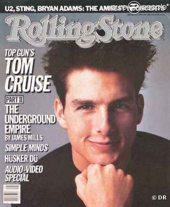 L'acteur Tom Cruise révélé par Risky Business et Top Gun, pose en couv' de Rolling Stone. 19 juin 1986.