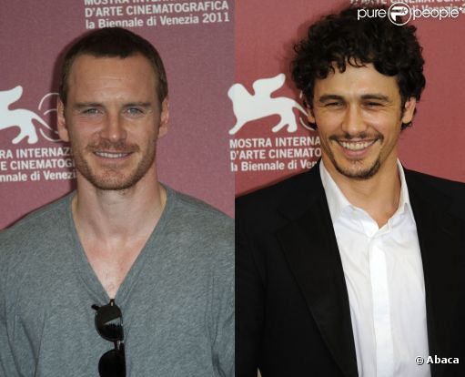 Michael Fassbender et James Franco au festival de Venise le 4 septembre 2011 (photomontage)