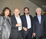 Sylviane Agacinski, Michel Piccoli, Nanni Moretti et Lionel Jospin lors de l'avant-première du film Habemus Papam à Paris le 6 septembre 2011