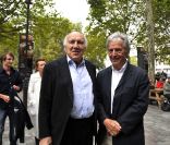 Michel Piccoli et Costa-Gavras lors de l'avant-première du film Habemus Papam à Paris le 6 septembre 2011