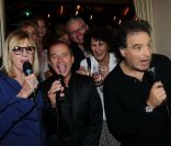 Chantal Ladesou, Patrick Goavec et Raphaël Mezrahi lors de la soirée d'anniversaire d'Adriana Karembeu et de son agent Partick Goavec, au Berkeley, Paris 8ème, lundi 12 septembre 2011