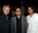 Xavier Deluc, Jean-Pascal Lacoste et Laurent Storch, directeur adjoint de TF1, lors de la soirée d'anniversaire d'Adriana Karembeu et de son agent Partick Goavec, au Berkeley, Paris 8ème, lundi 12 septembre 2011