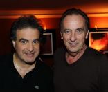 Yves Lecoq et Raphaël Mezrahi lors de la soirée d'anniversaire d'Adriana Karembeu et de son agent Partick Goavec, au Berkeley, Paris 8ème, lundi 12 septembre 2011